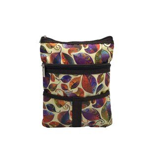 Braciano Nylon Multicolor Leaf Design Shoulder Bag